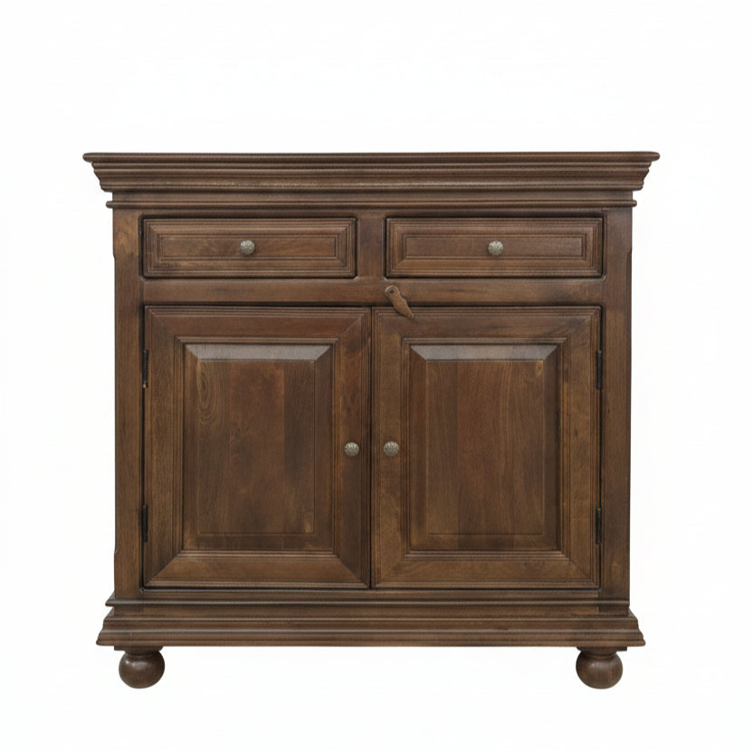 Azul Display Cabinet made of rich wooden material with a classic design featuring two drawers and double doors, perfect for elegant home decor by Tribal Handicrafts.