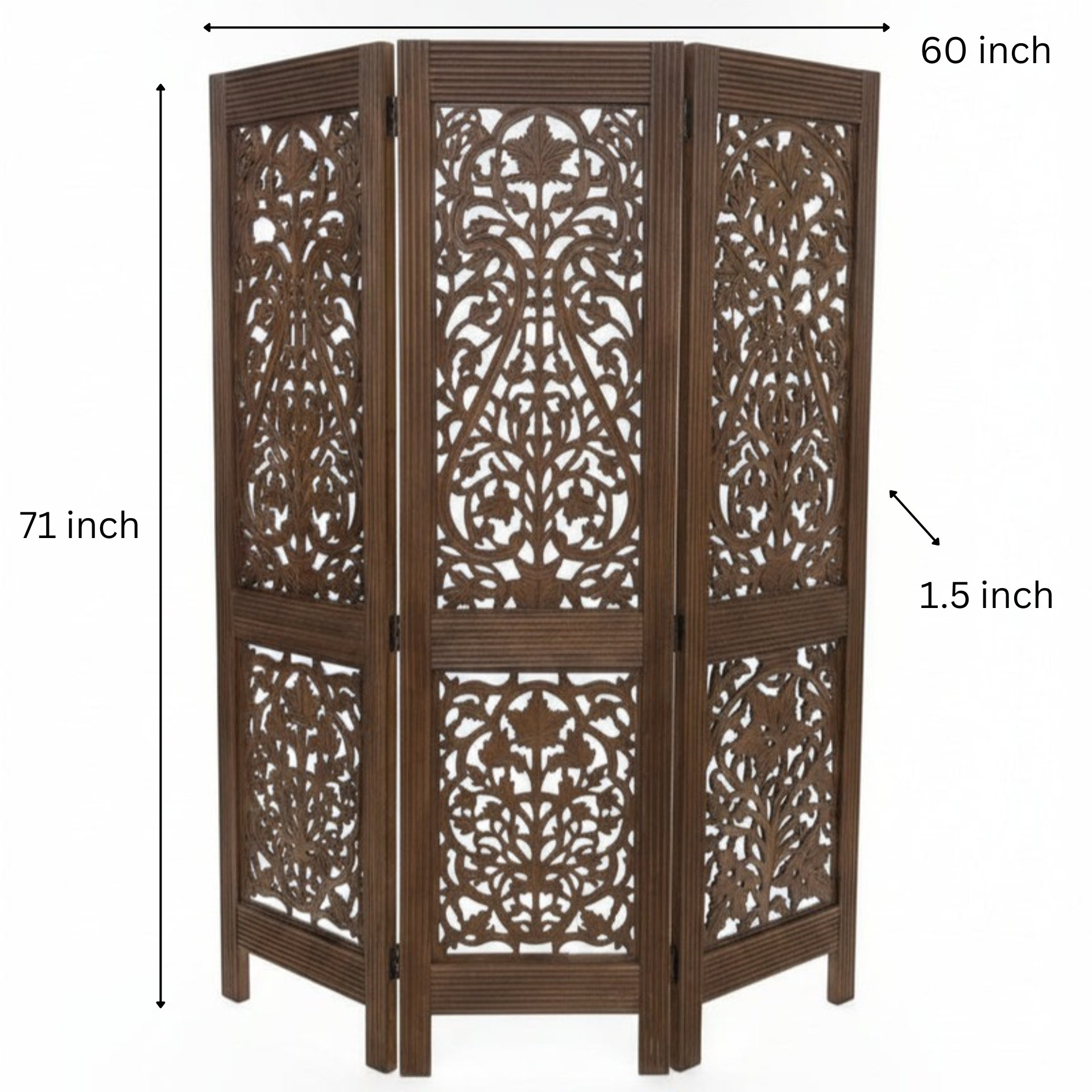 Handcrafted Jaali Heritage Room Divider with intricate carved panels for elegant space separation